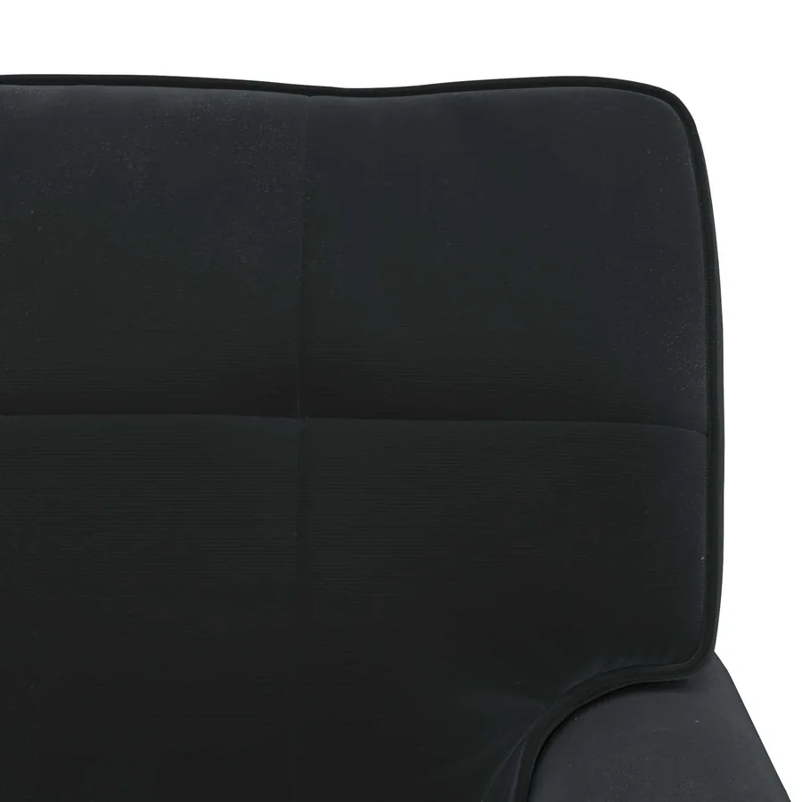 Chaise longue avec coussin Noir 91 x 157 x 91 cm Velours - 9