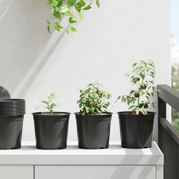 Pot à fleurs 50 pcs Noir Ø 15 x 13 cm Plastique