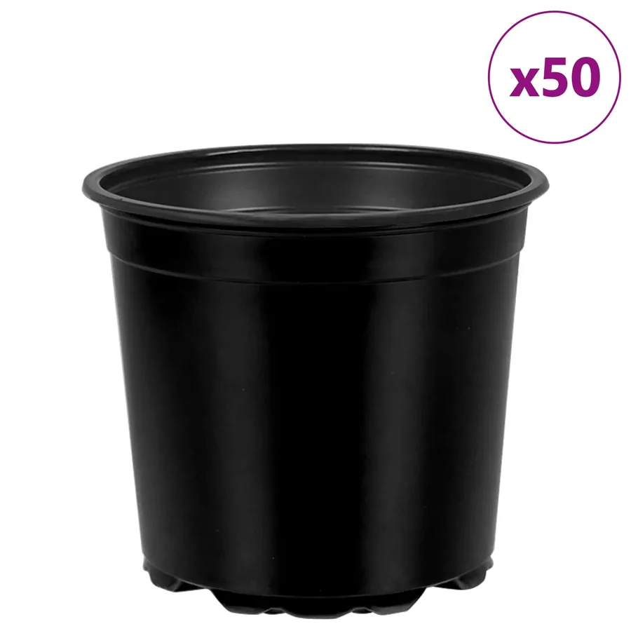 Pot à fleurs 50 pcs Noir Ø 15 x 13 cm Plastique - 4