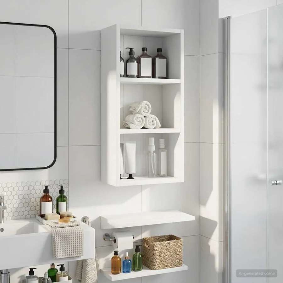 Armoire murale de salle de bain Blanc 30 x 16 x 62,5 cm - 4