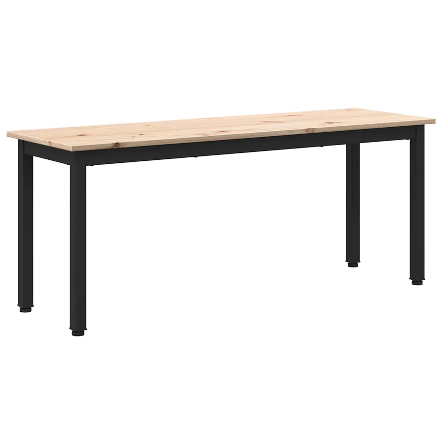 banc Naturel 110 x 35 x 45 cm Bois de pin massif - 2