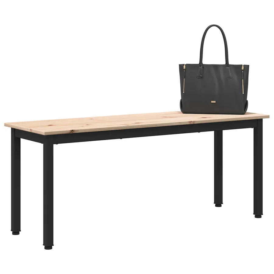 banc Naturel 110 x 35 x 45 cm Bois de pin massif - 3