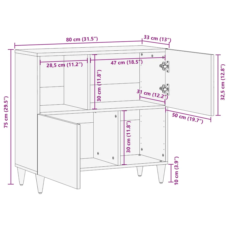 Armoires de rangement avec porte Multicolore 80 x 33,5 x 75 cm - 12