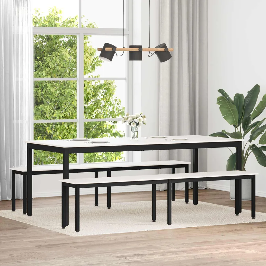banc Blanc 200 x 35 x 45 cm Bois de pin massif