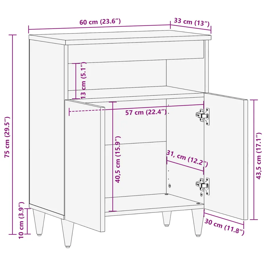 Armoires de rangement avec porte Multicolore 60 x 33,5 x 75 cm - 11