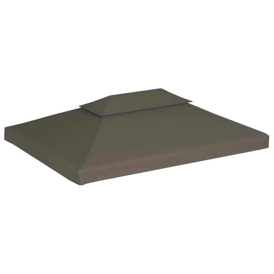 Toile supérieure de belvédère 2 niveaux 310 g/m² 4x3 m Taupe - 2