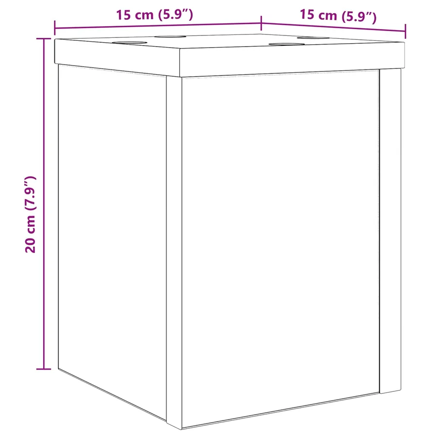 Support de Plante 2 pcs Chêne noir 15 x 15 x 20 cm - 9