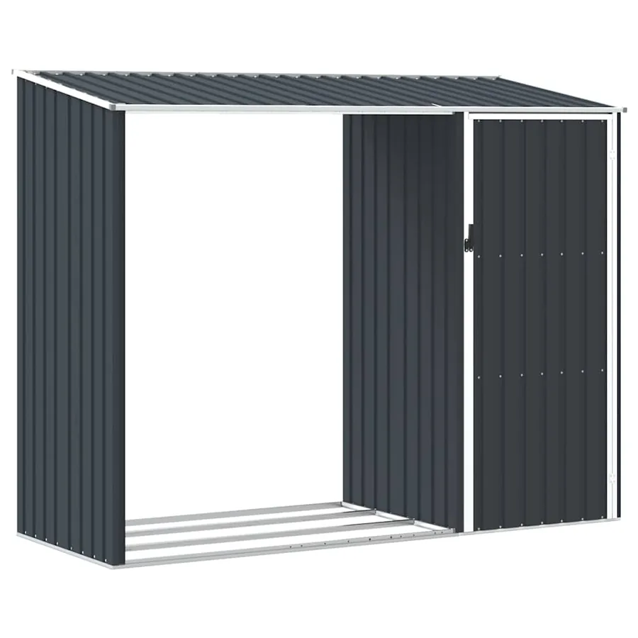 Abri à bois de jardin Anthracite 245x98x159 cm Acier galvanisé - 2