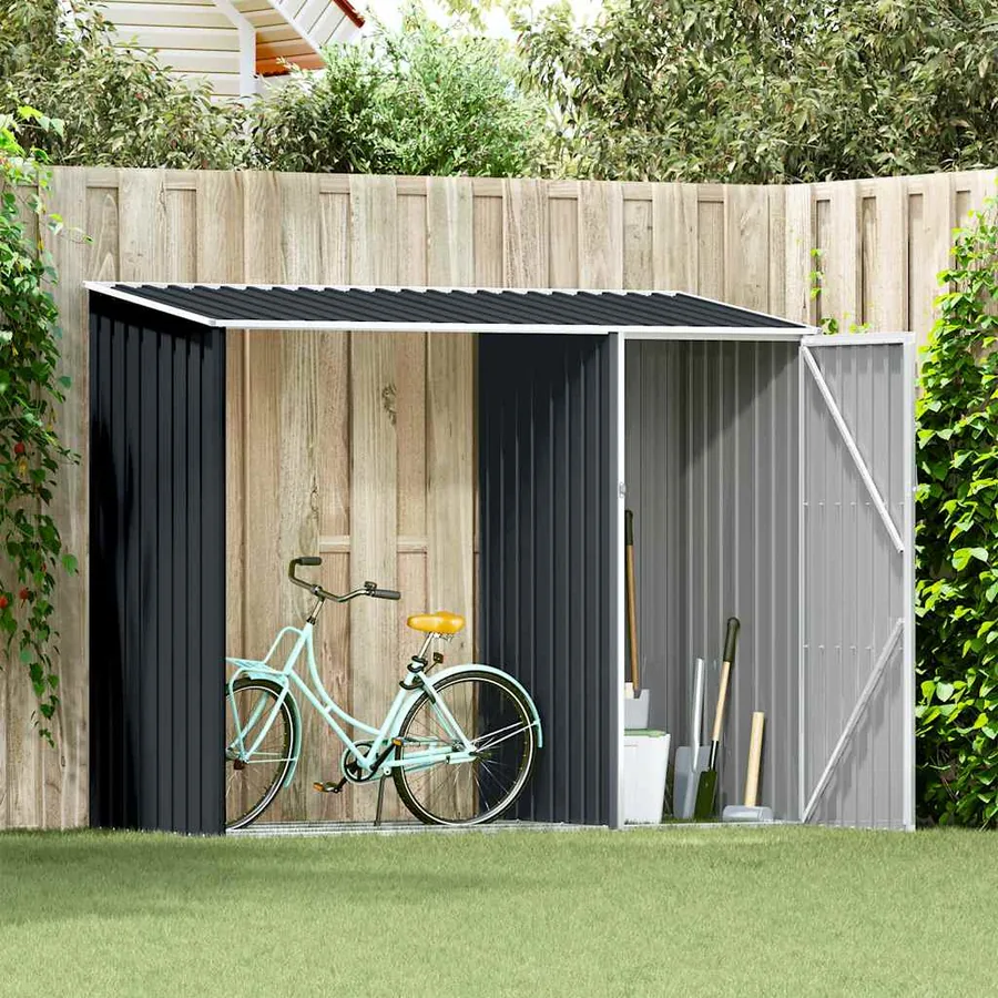 Abri à bois de jardin Anthracite 245x98x159 cm Acier galvanisé - 3