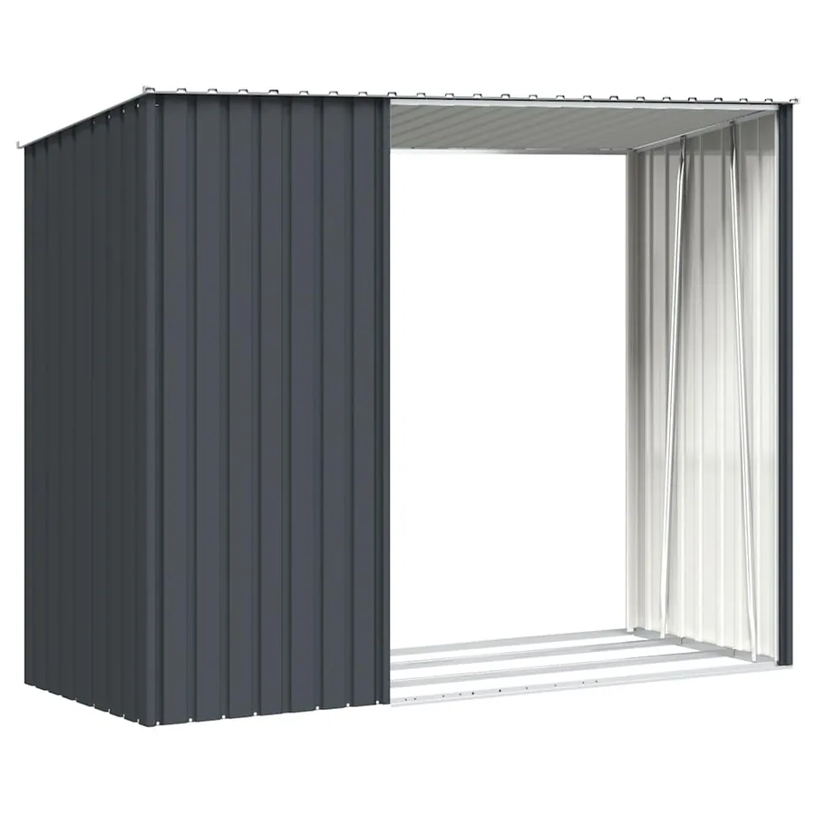 Abri à bois de jardin Anthracite 245x98x159 cm Acier galvanisé - 8