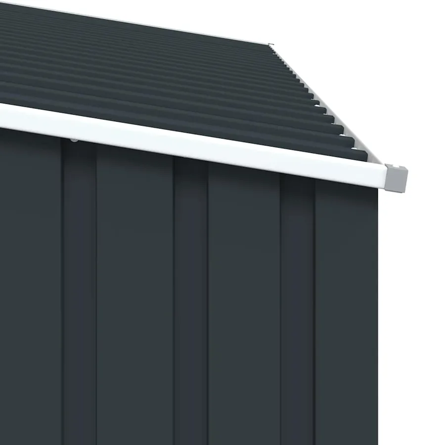 Abri à bois de jardin Anthracite 245x98x159 cm Acier galvanisé - 9