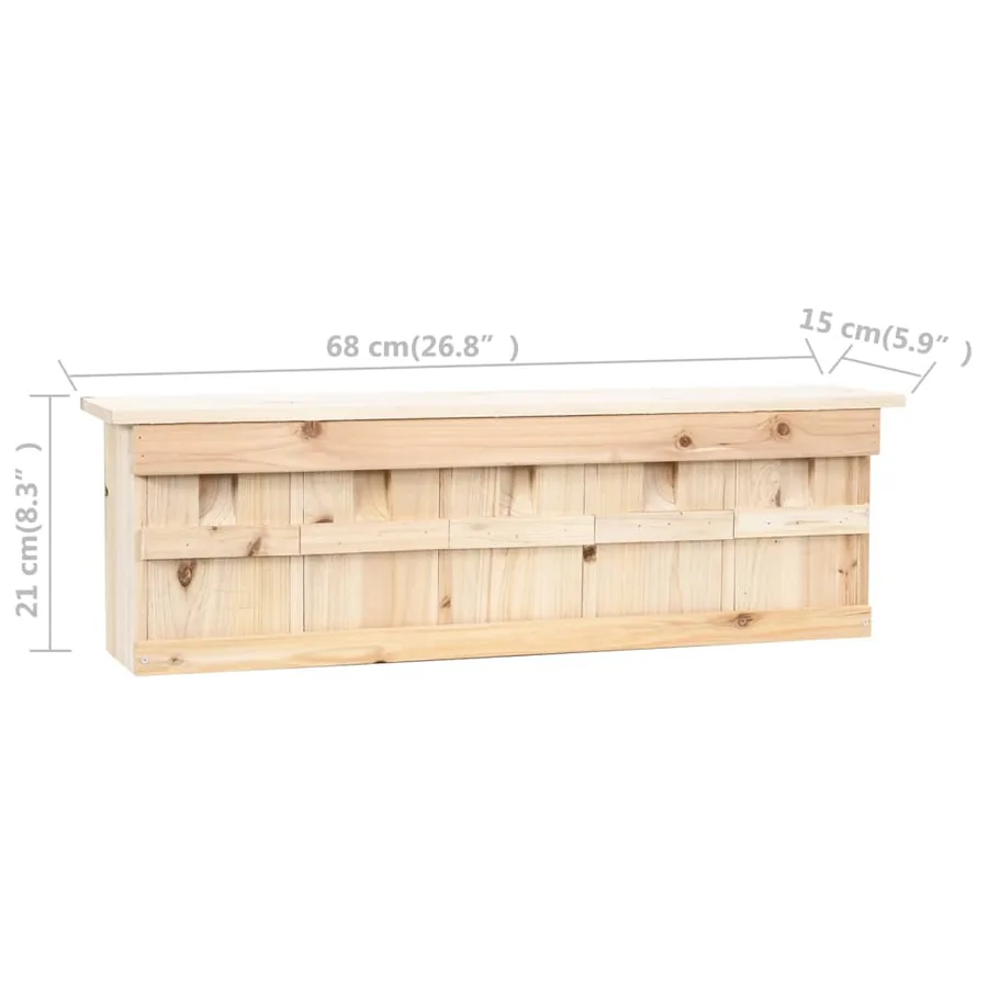 Maison pour moineau avec 5 chambres 68x15x21 cm Bois de sapin - 7