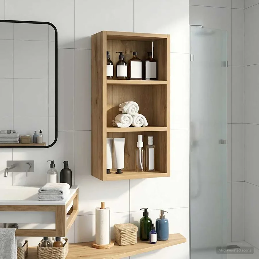 Armoire murale de salle de bain Chêne artisan 30 x 16 x 62,5 cm - 4