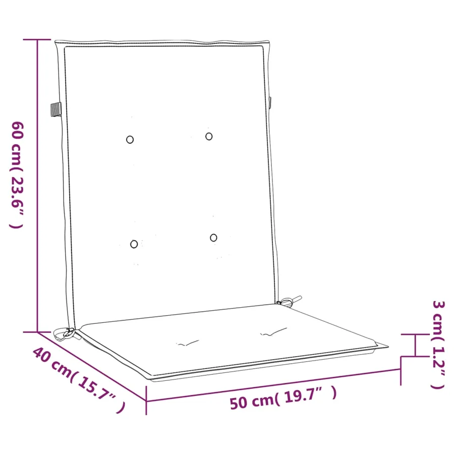 Coussins de chaise de jardin à dossier bas lot de 2 taupe - 10