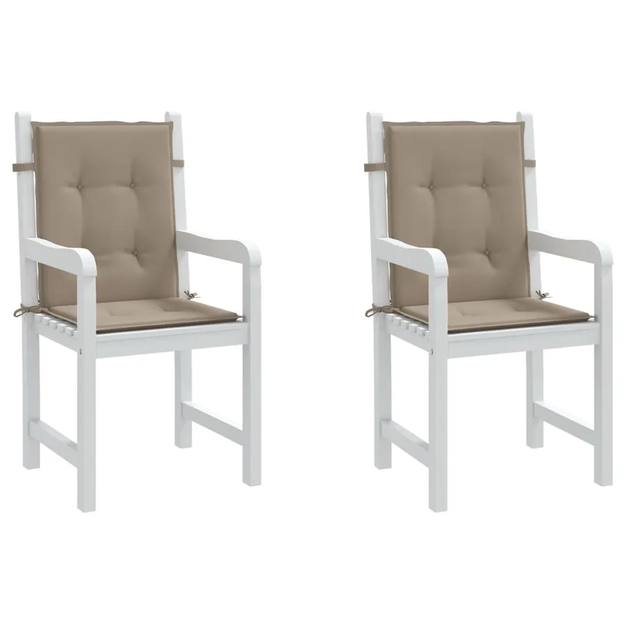 Coussins de chaise de jardin à dossier bas lot de 2 taupe - 4