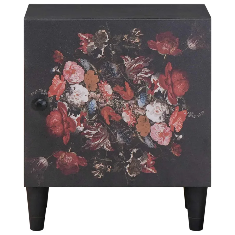 Cabinet de chevet avec porte 2 pcs Noir 40 x 33 x 46 cm - 3