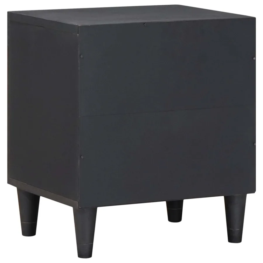 Cabinet de chevet avec porte 2 pcs Noir 40 x 33 x 46 cm - 5