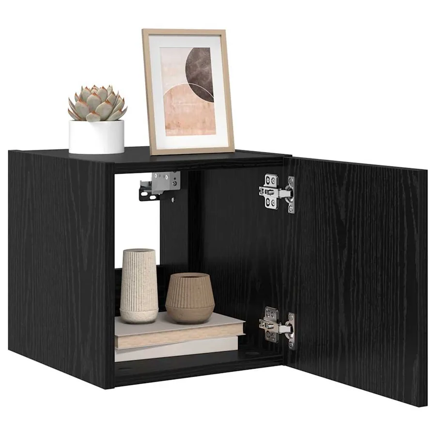 Meuble TV mural Chêne noir 30,5 x 35 x 30 cm Bois d'ingénierie - 3