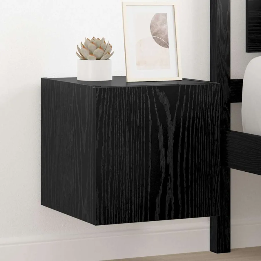 Meuble TV mural Chêne noir 30,5 x 35 x 30 cm Bois d'ingénierie - 5