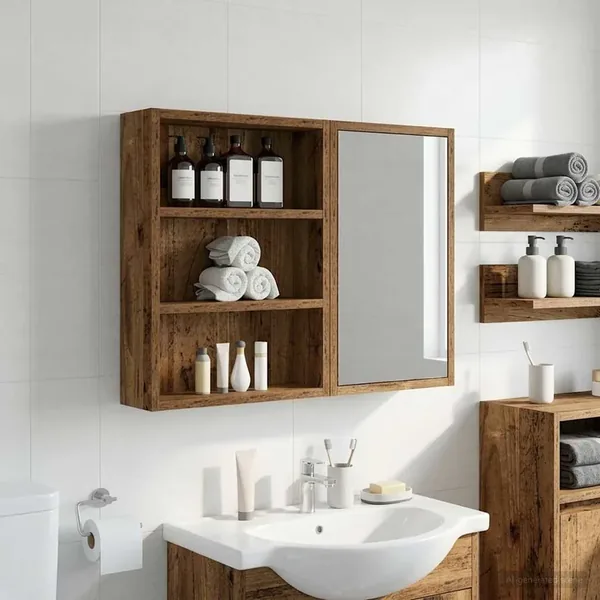Armoire murale de salle de bain Bois ancien 40 x 10 x 50 cm