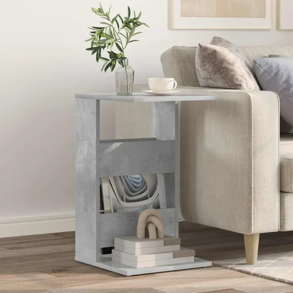 Table d'appoint Gris béton 40 x 35 x 60,5 cm Bois d'ingénierie
