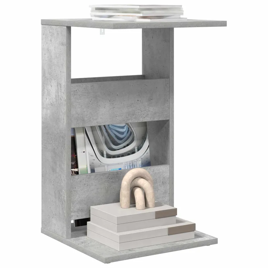 Table d'appoint Gris béton 40 x 35 x 60,5 cm Bois d'ingénierie - 3