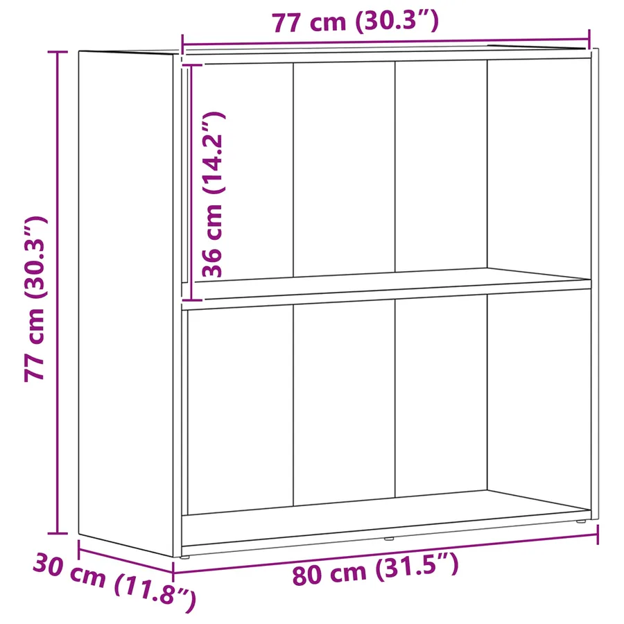 Étagère Chêne noir 80 x 30 x 76,5 cm Bois d'ingénierie - 6
