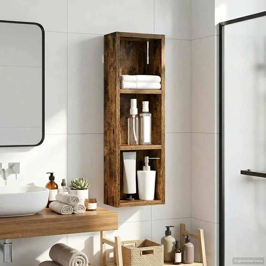 Armoire murale de salle de bain Chêne Fumé 20 x 10 x 60,5 cm