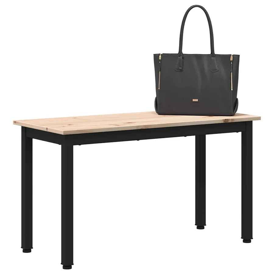 banc Naturel 80 x 35 x 45 cm Bois de pin massif - 3