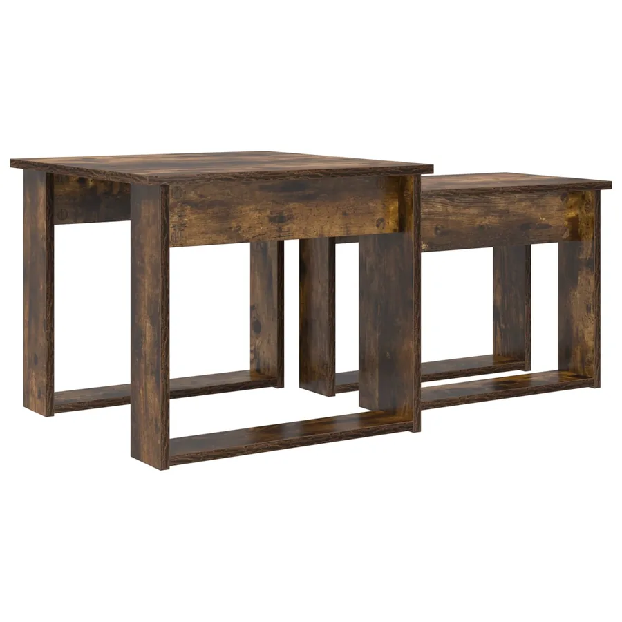 Ensemble de tables basses 2 pcs Chêne fumé Bois d'ingénierie - 10