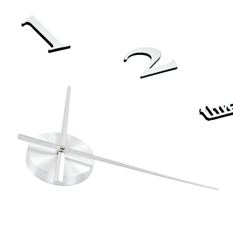 Horloge murale 3D Design moderne 100 cm XXL Argenté - 5