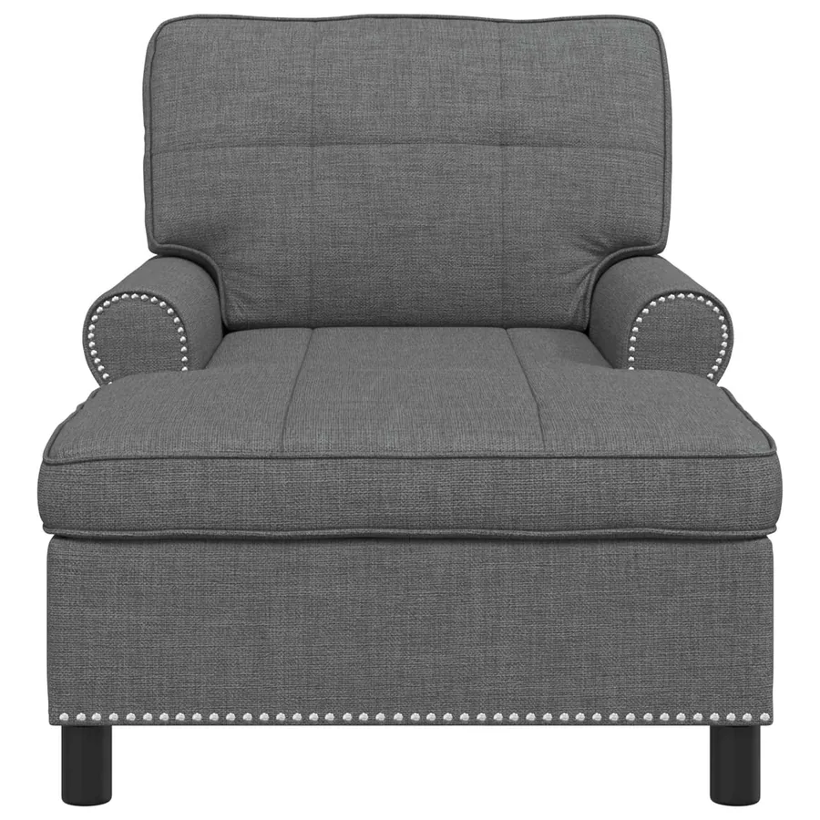Chaise longue avec coussin Gris foncé 91 x 157 x 91 cm tissu - 4
