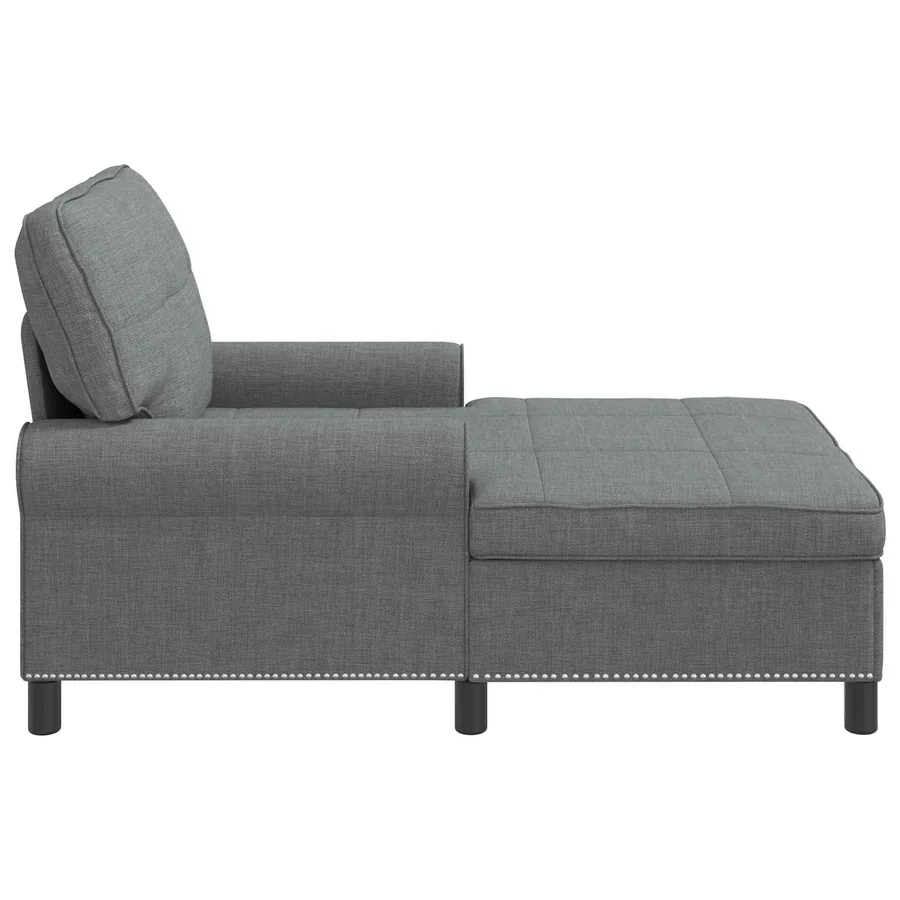 Chaise longue avec coussin Gris foncé 91 x 157 x 91 cm tissu - 5
