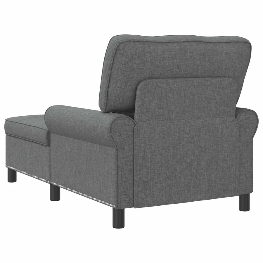 Chaise longue avec coussin Gris foncé 91 x 157 x 91 cm tissu - 6