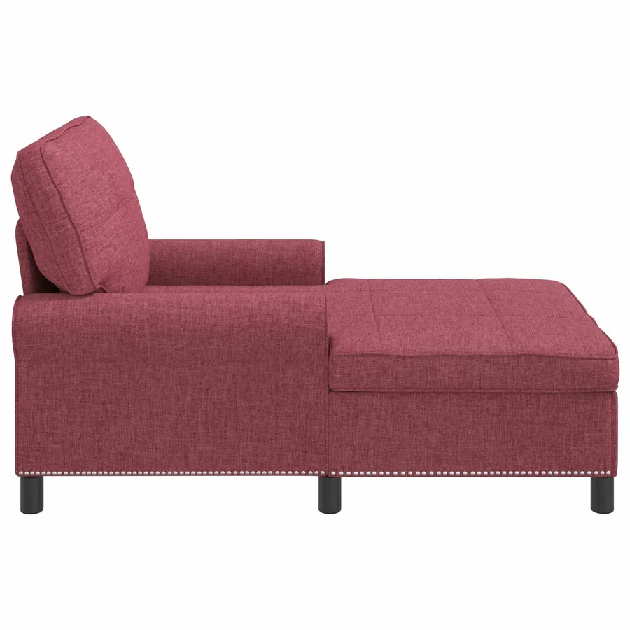 Chaise longue avec coussin Bordeaux 91 x 157 x 91 cm tissu - 5