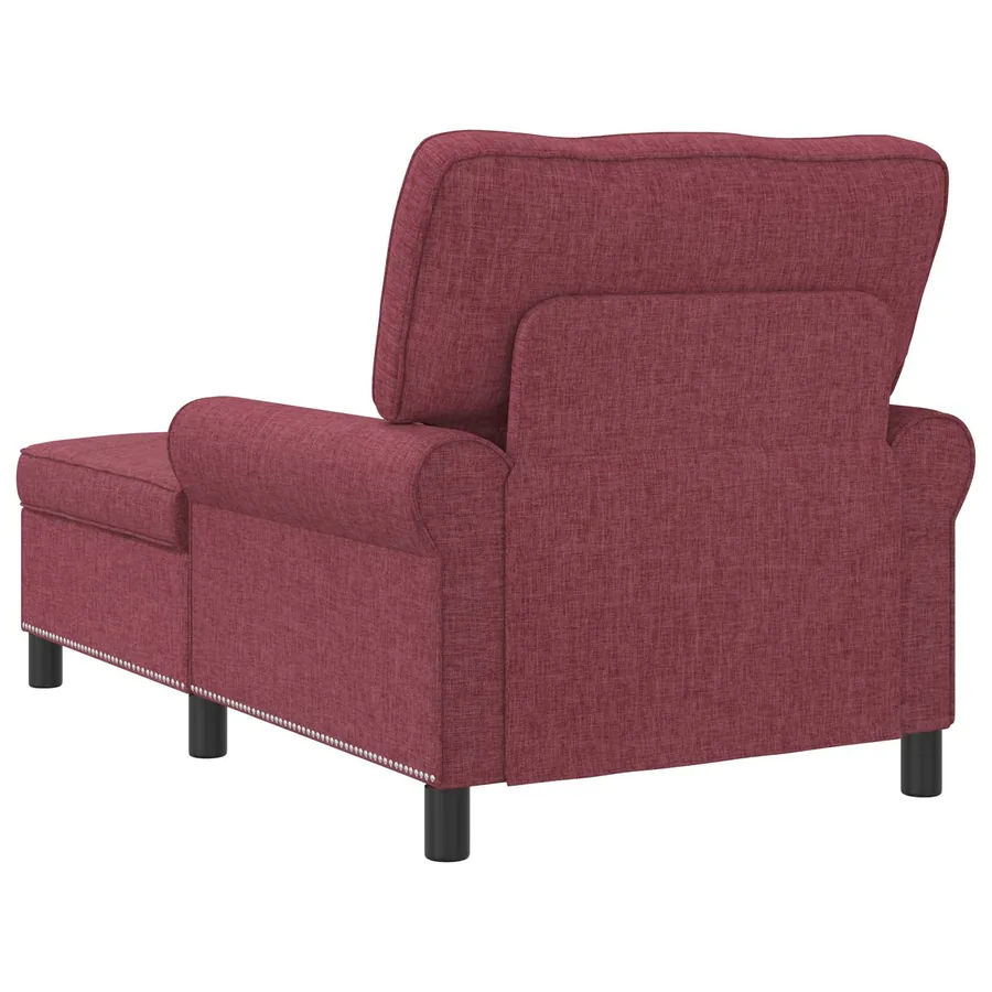 Chaise longue avec coussin Bordeaux 91 x 157 x 91 cm tissu - 6