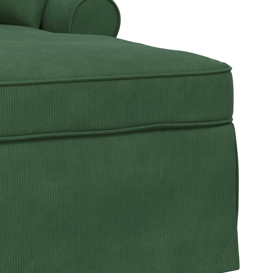 Chaise lounge avec jupe avec coussin 3 pcs Vert Jungle - 7