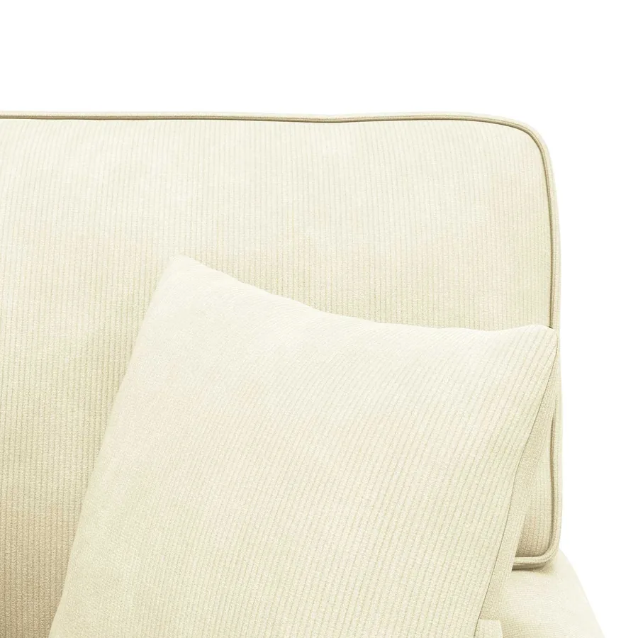 Chaise lounge avec jupe 3 pcs Crème Tissu en velours côtelé - 9