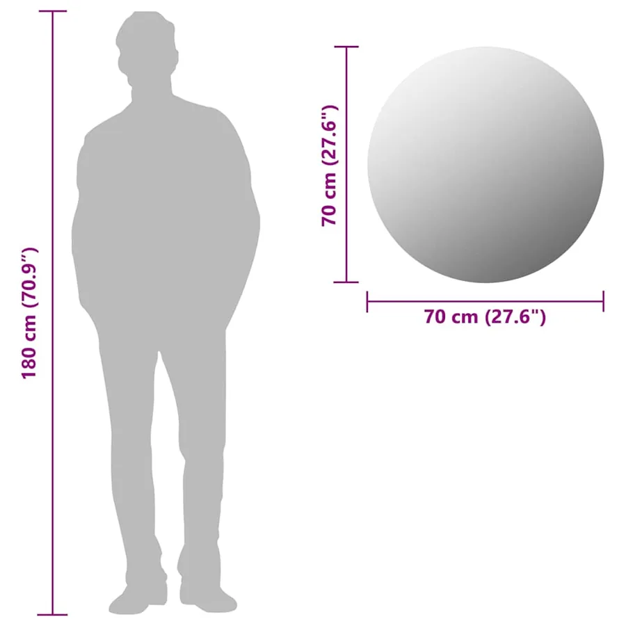 Miroir mural 70 cm Rond Verre - 9