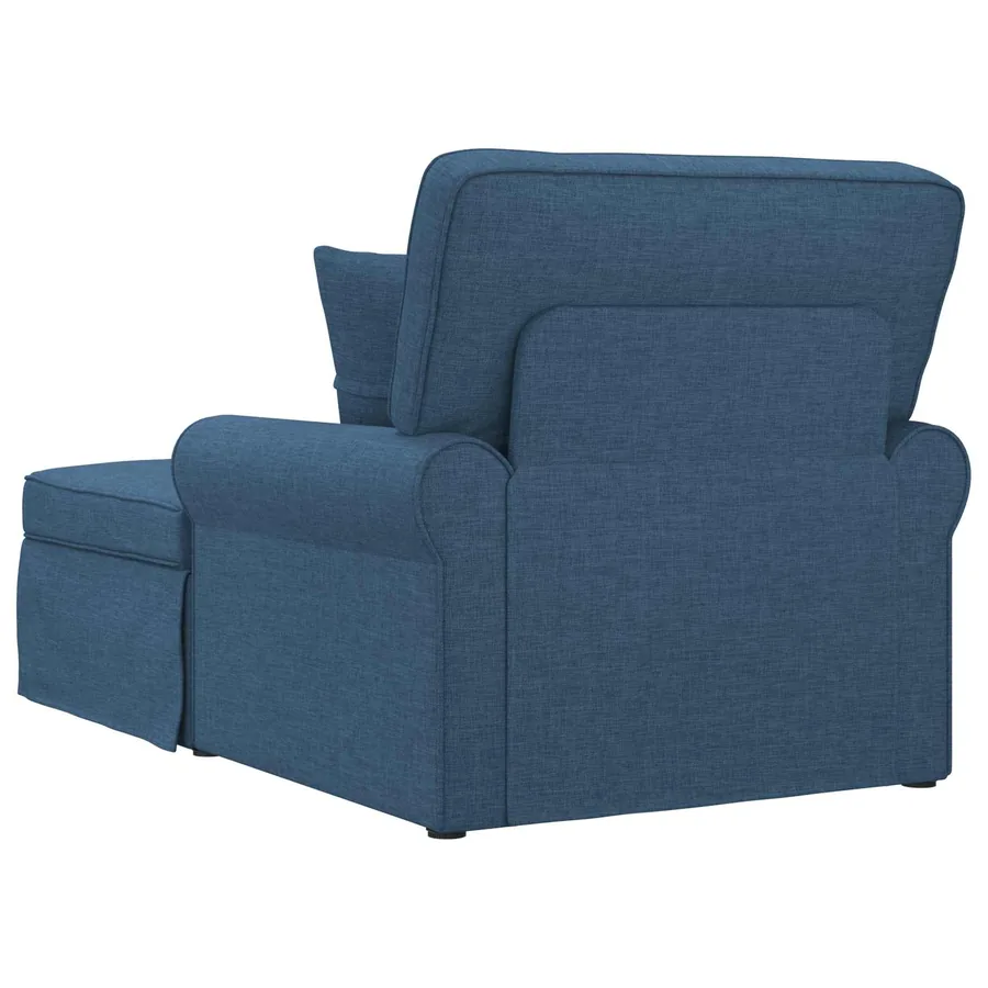 Chaise lounge avec jupe avec coussin 3 pcs Bleu tissu - 6