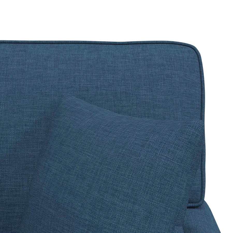 Chaise lounge avec jupe avec coussin 3 pcs Bleu tissu - 9