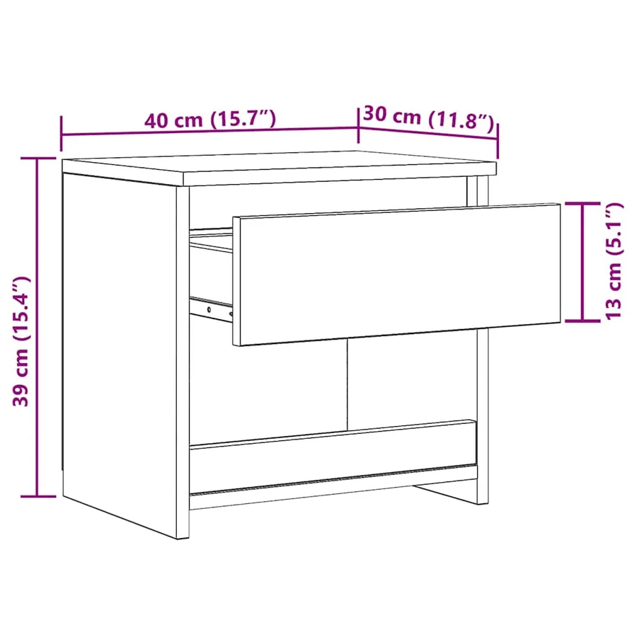 Tables de chevet 2pcs Blanc brillant 40x30x39cm Bois ingénierie - 15