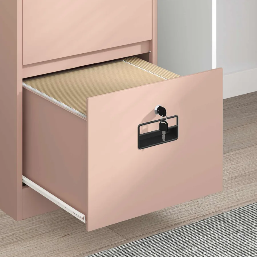 Cabinet de Dossier Rose 44 x 50 x 106.5 cm Acier Laminé à Froid - 5