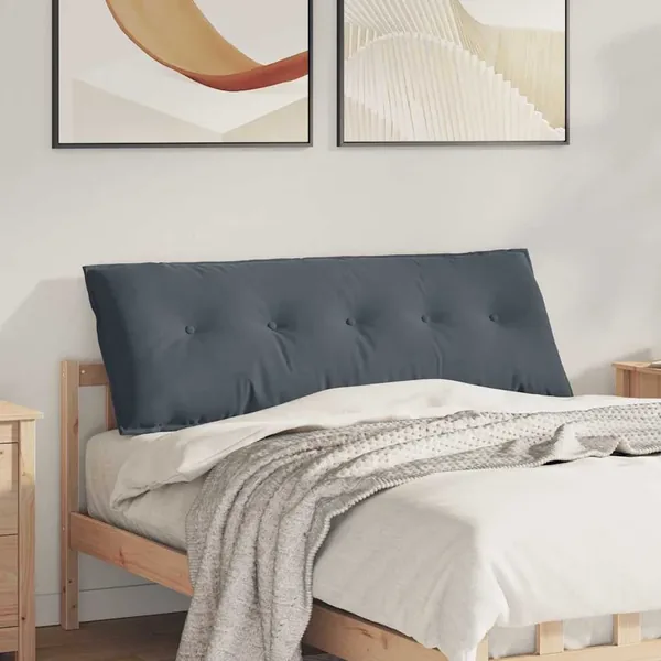 Coussin de Dos Gris foncé 140 x 50 cm Tissu en velours côtelé