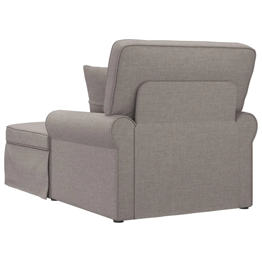Chaise lounge avec jupe avec coussin 3 pcs Taupe tissu - 6