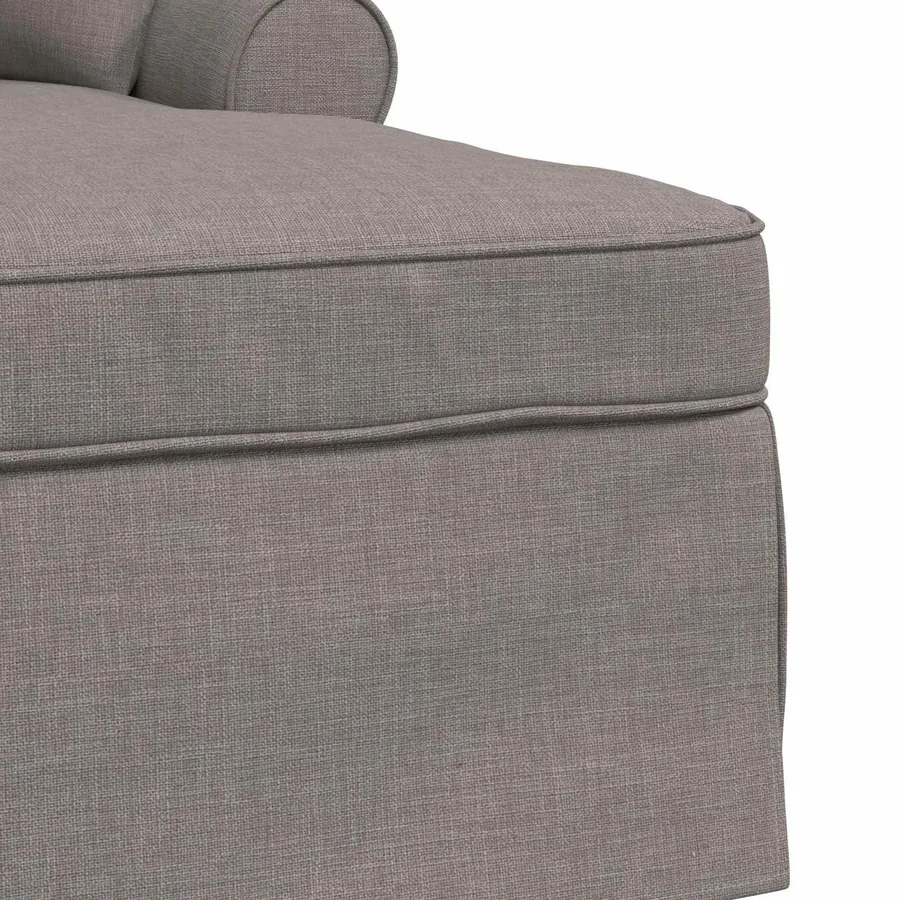 Chaise lounge avec jupe avec coussin 3 pcs Taupe tissu - 7