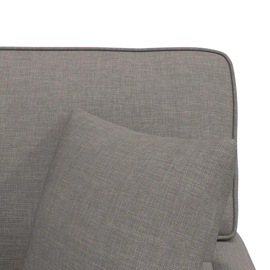 Chaise lounge avec jupe avec coussin 3 pcs Taupe tissu - 9
