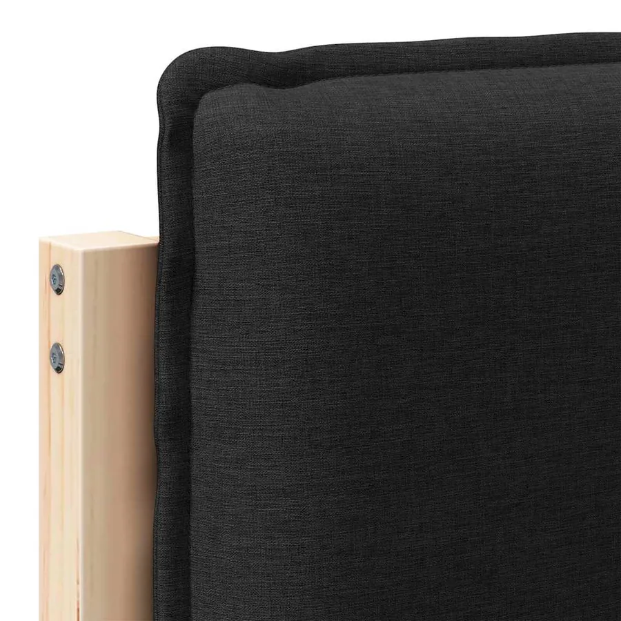 Tête de lit capitonnée Naturel et Noir 100 cm Pin massif - 9
