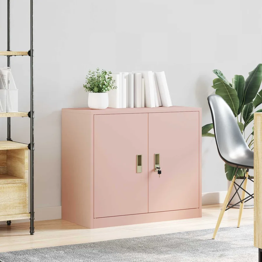 Armoire de rangement Rose 80 x 40 x 70 cm Acier - 4