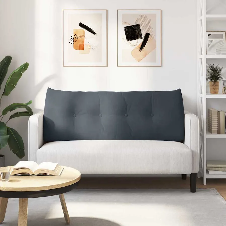 Coussin de Dos Gris foncé 120 x 24 x 50 cm Velours - 4